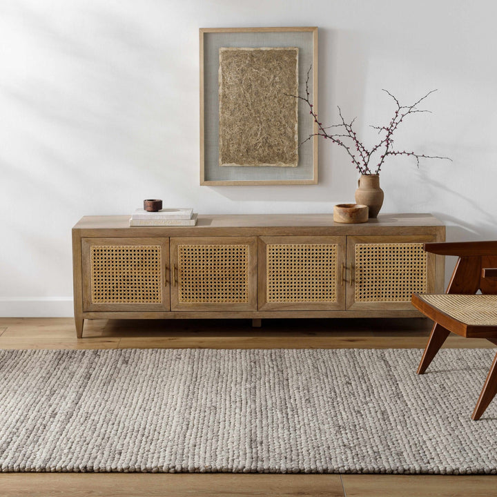 Olisa Modern contemporary Beige And Gray Wool Area Rug - The Rug Decor