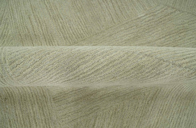 Olive and Ivory Modern Geometrical Stripes Textured Hand Tufted Multi size rug - The Rug Decor