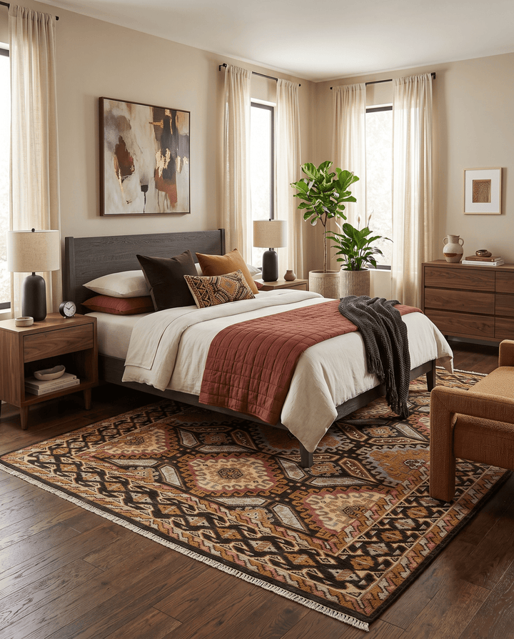 Olive, Gold, Black and Brown Oriental Traditional Hand Knotted Multi Size Wool Area Rug, Living Room and Bedroom Rug - The Rug Decor