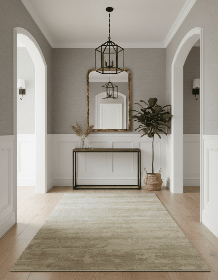 Olive Hand knotted Modern Carved Texture 4x6 Wool and art Silk Area Rug - The Rug Decor