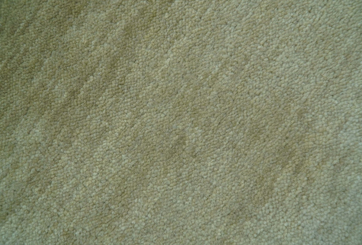 Olive Modern Solid Design Hand Knotted Wool Rug - The Rug Decor