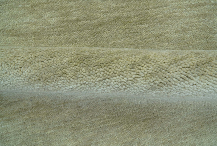 Olive Modern Solid Design Hand Knotted Wool Rug - The Rug Decor