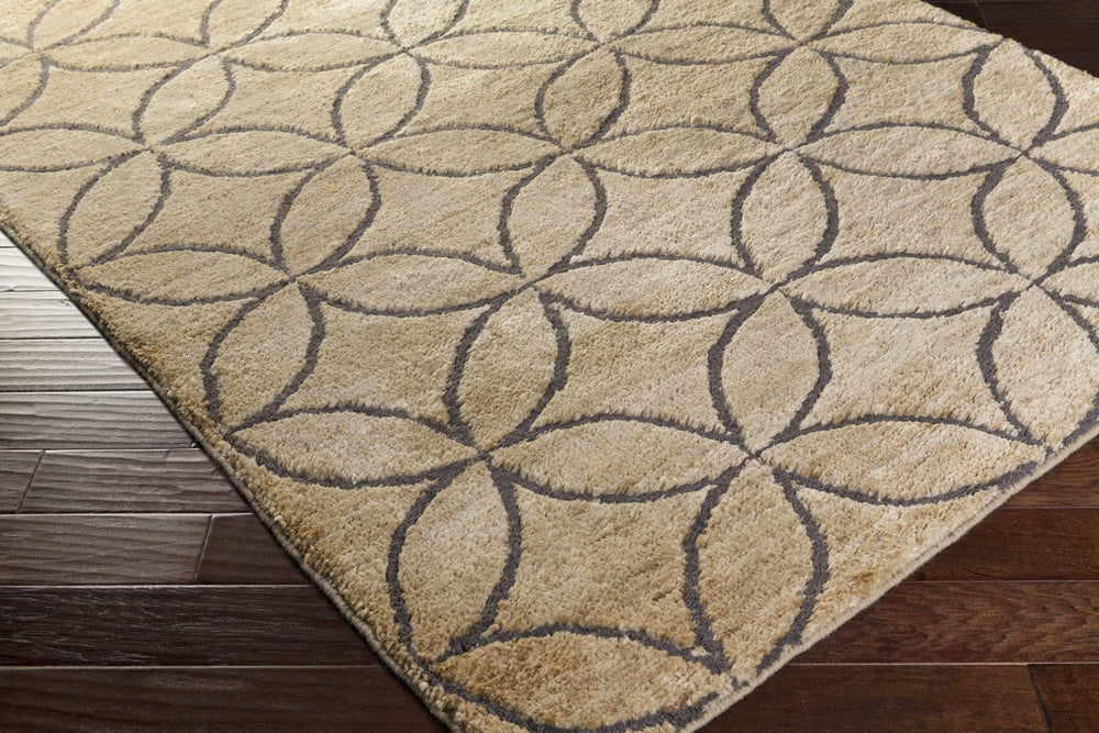 Olivebridge Modern Style Beige And Gray Hand Knotted Area Rug - The Rug Decor