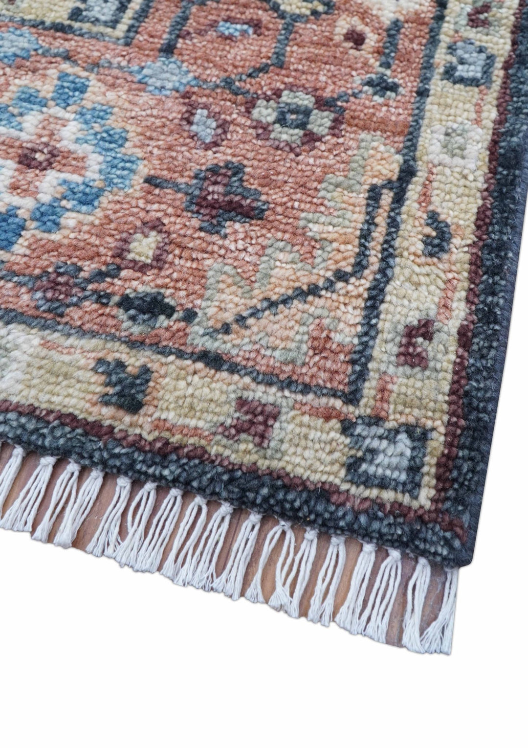 Oliver Traditional Turkish Design Rust And Charcoal Hand Knotted Wool Rug - The Rug Decor