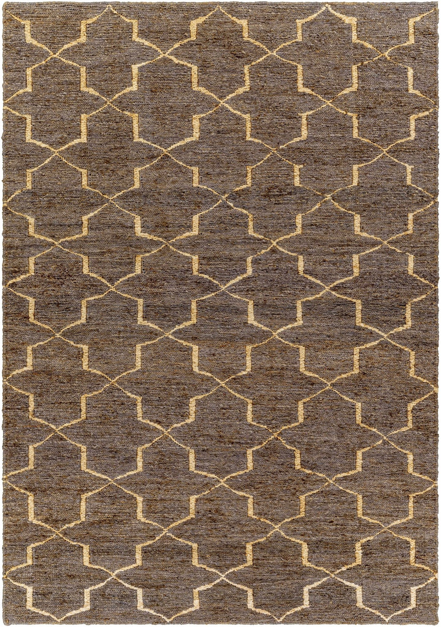 Oltu Contemporary Brown Geometrical Jute Carpet - The Rug Decor