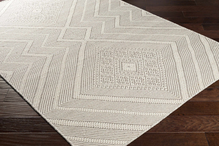 Olur Ivory Modern Geometrical Design Hand Woven Area Rug - The Rug Decor