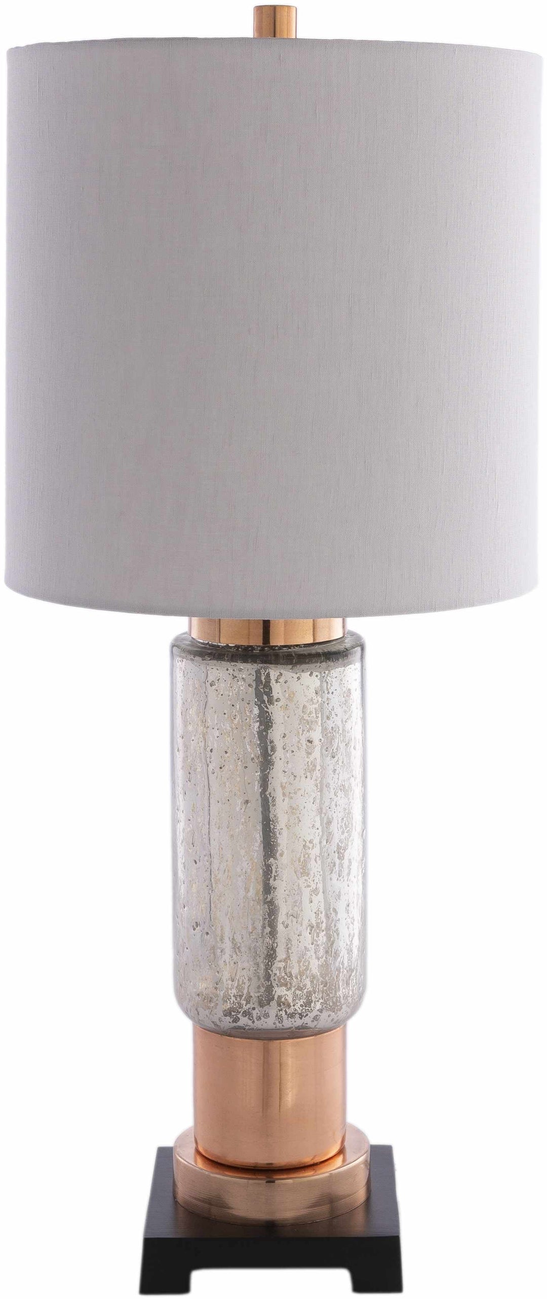 Kawayan Ivory Glass Table Lamp – Traditional Accent Light with Black Aluminum Base
