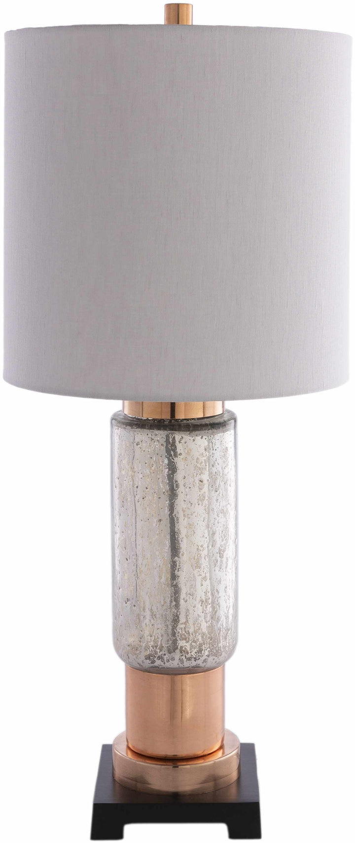 Kawayan Ivory Glass Table Lamp – Traditional Accent Light with Black Aluminum Base