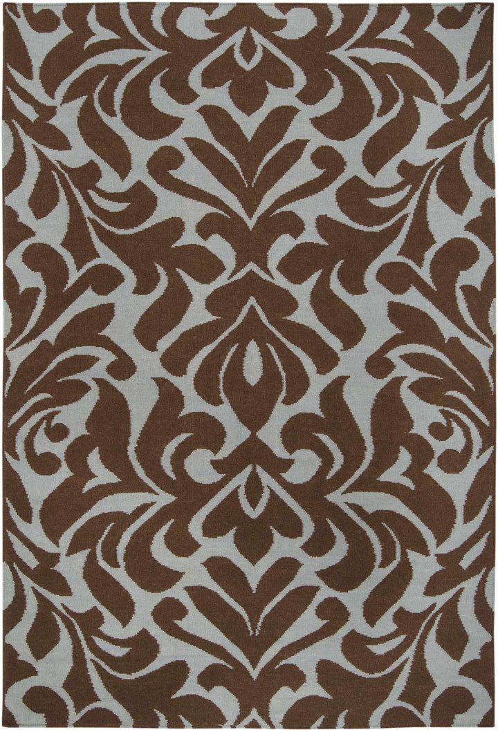 Oppelo Modern Floral Brown And Gray Hand Woven Area Rug