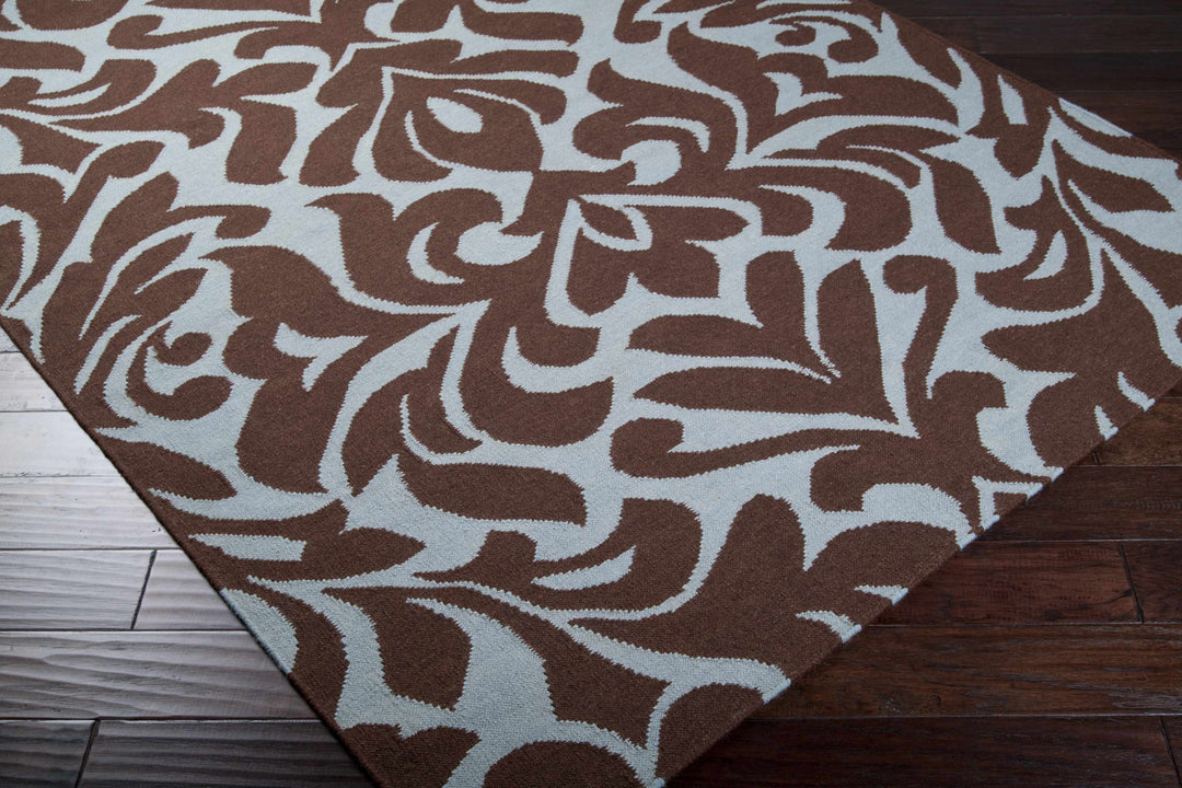 Oppelo Modern Floral Brown And Gray Hand Woven Area Rug