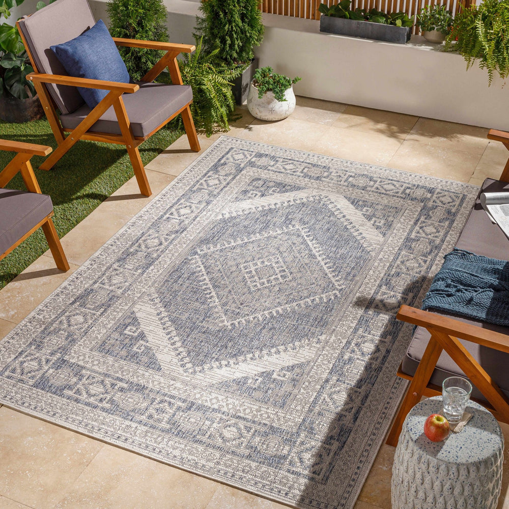Opportunity Blue And Ivory Traditional Style Area Rug - The Rug Decor