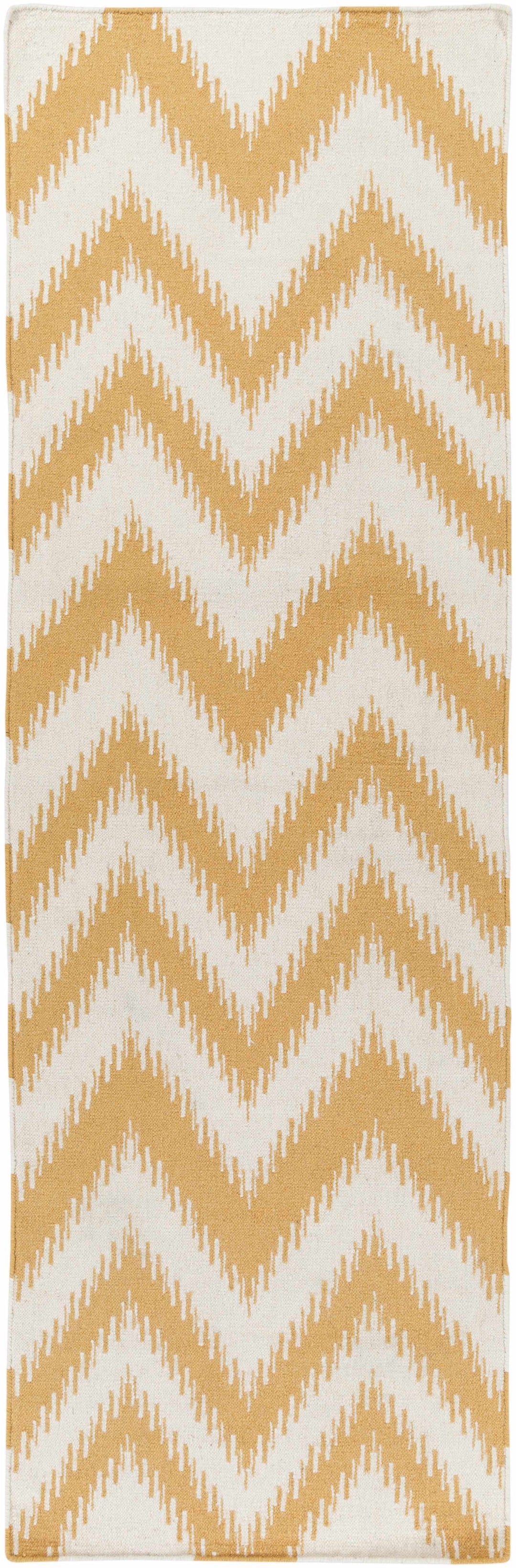 Oran Ivory And Mustard Modern Style Hand Woven Area Rug
