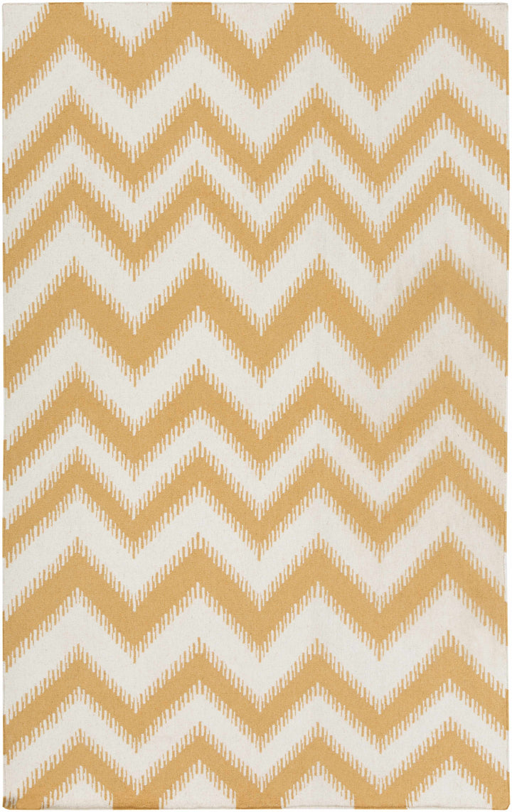 Oran Ivory And Mustard Modern Style Hand Woven Area Rug