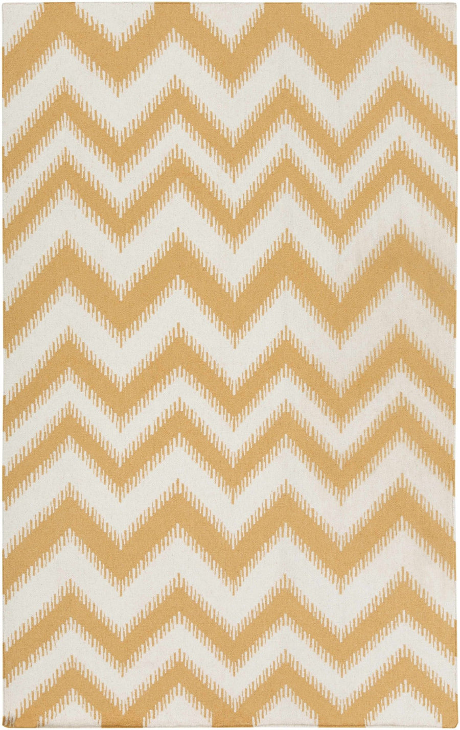 Oran Ivory And Mustard Modern Style Hand Woven Area Rug - The Rug Decor