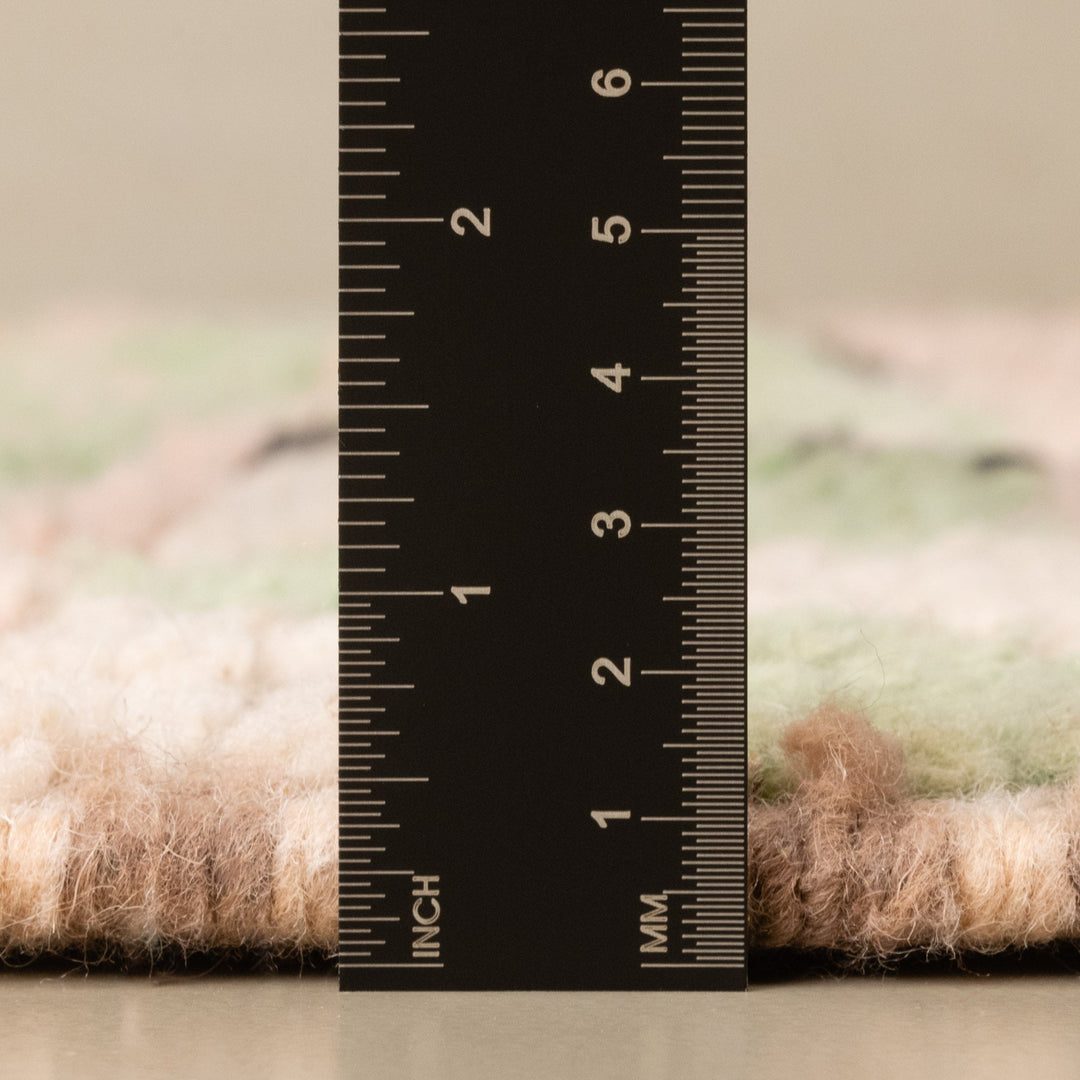 Orange And Peach Hand Knotted Contemporary Moroccan 5.6x8.9 Wool Rug - The Rug Decor