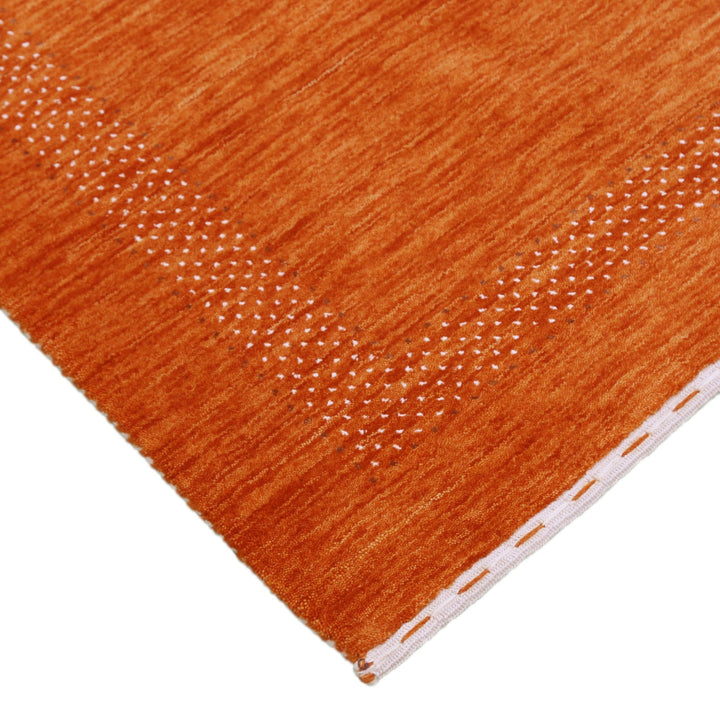 Orange And White Modern Design Hand Loomed Wool Area Rug - The Rug Decor