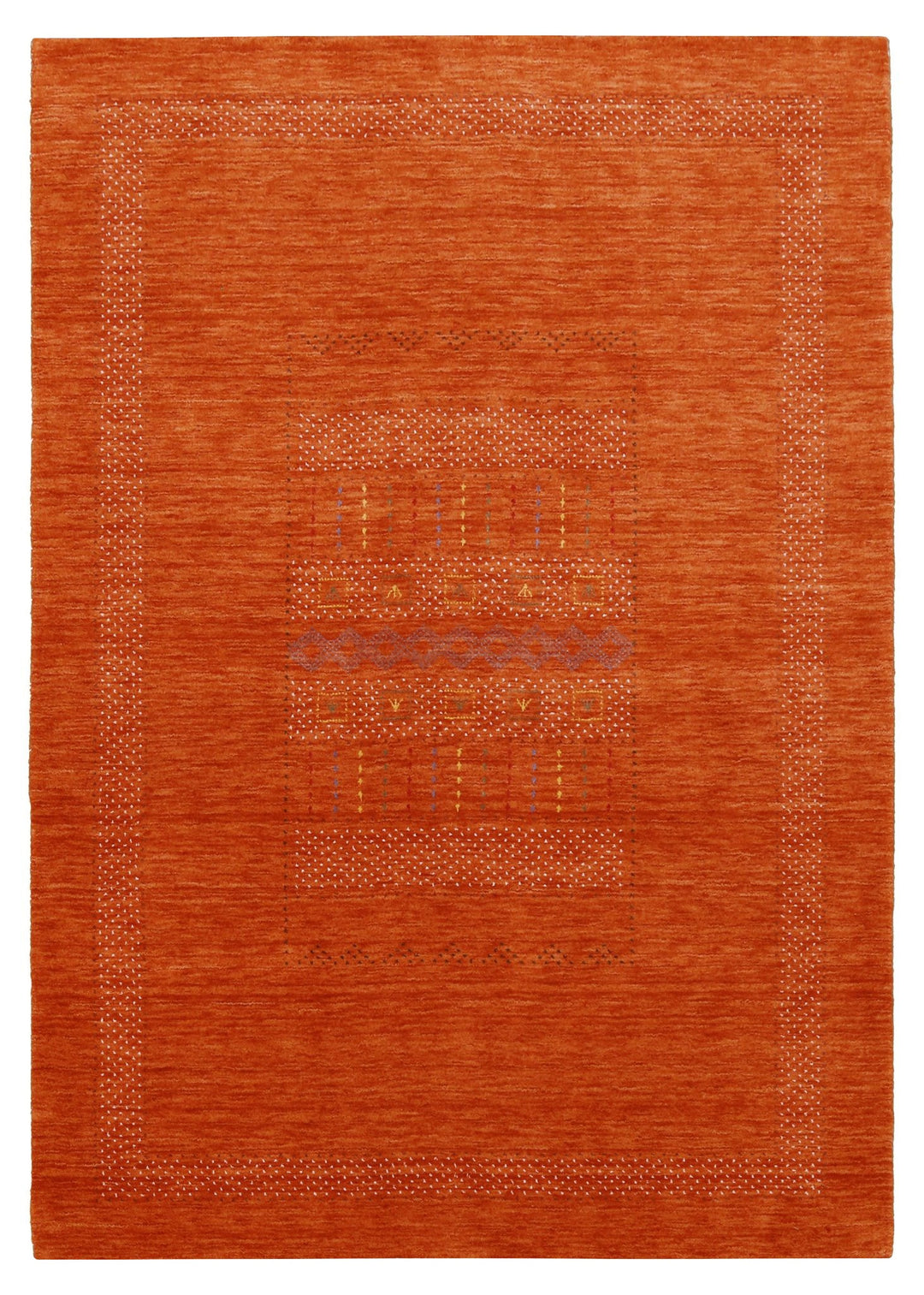 Orange And White Modern Design Hand Loomed Wool Area Rug - The Rug Decor