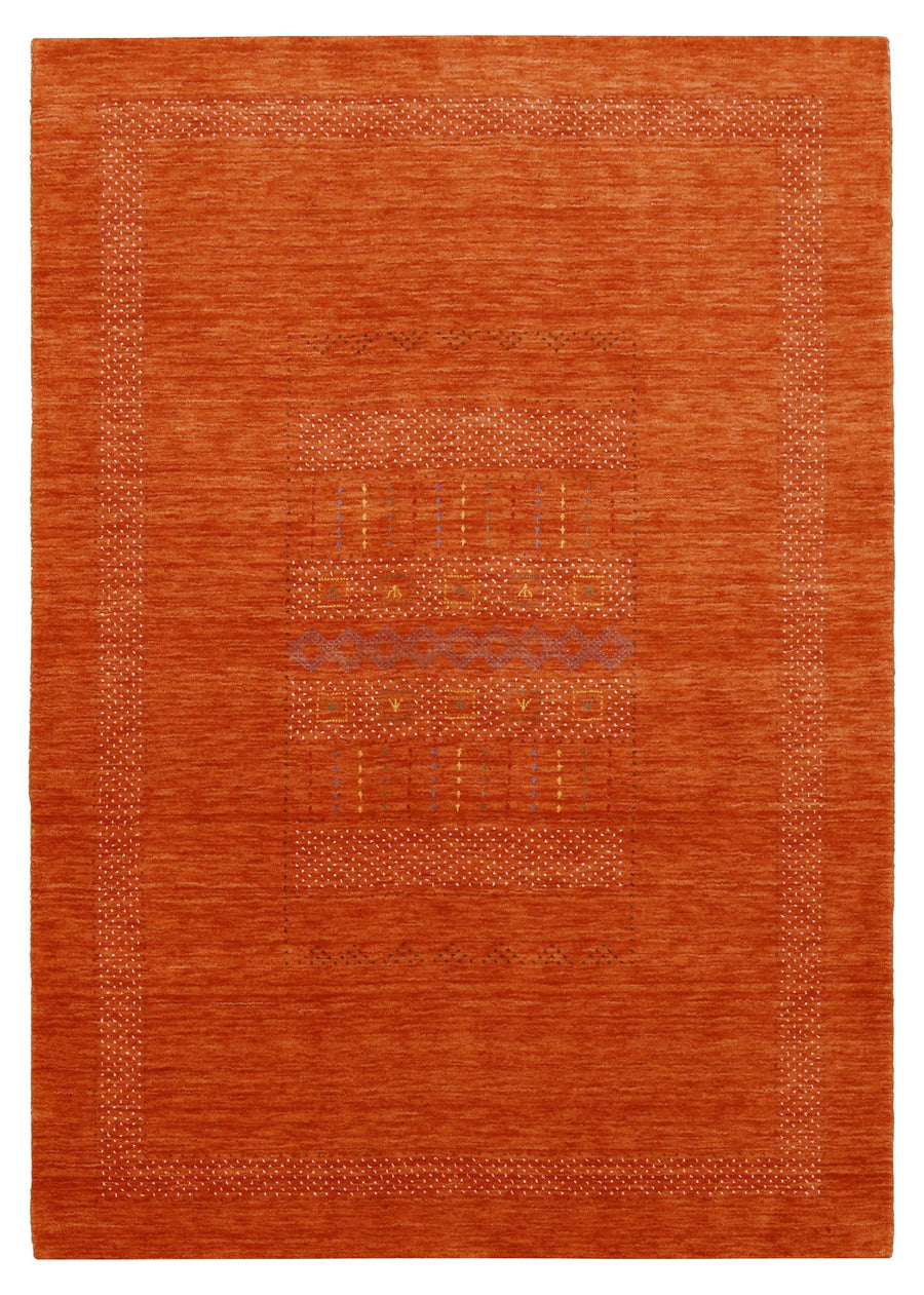 Orange And White Modern Design Hand Loomed Wool Area Rug - The Rug Decor