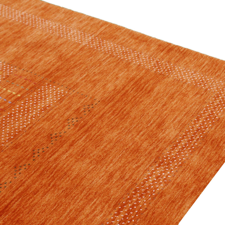 Orange And White Modern Design Hand Loomed Wool Area Rug - The Rug Decor