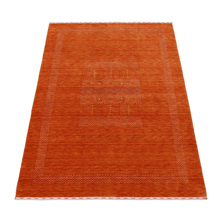Orange And White Modern Design Hand Loomed Wool Area Rug - The Rug Decor