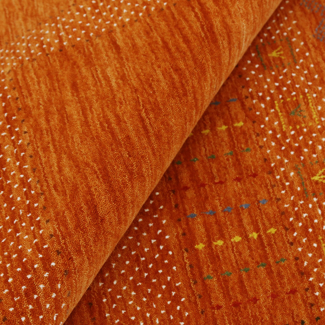 Orange And White Modern Design Hand Loomed Wool Area Rug - The Rug Decor