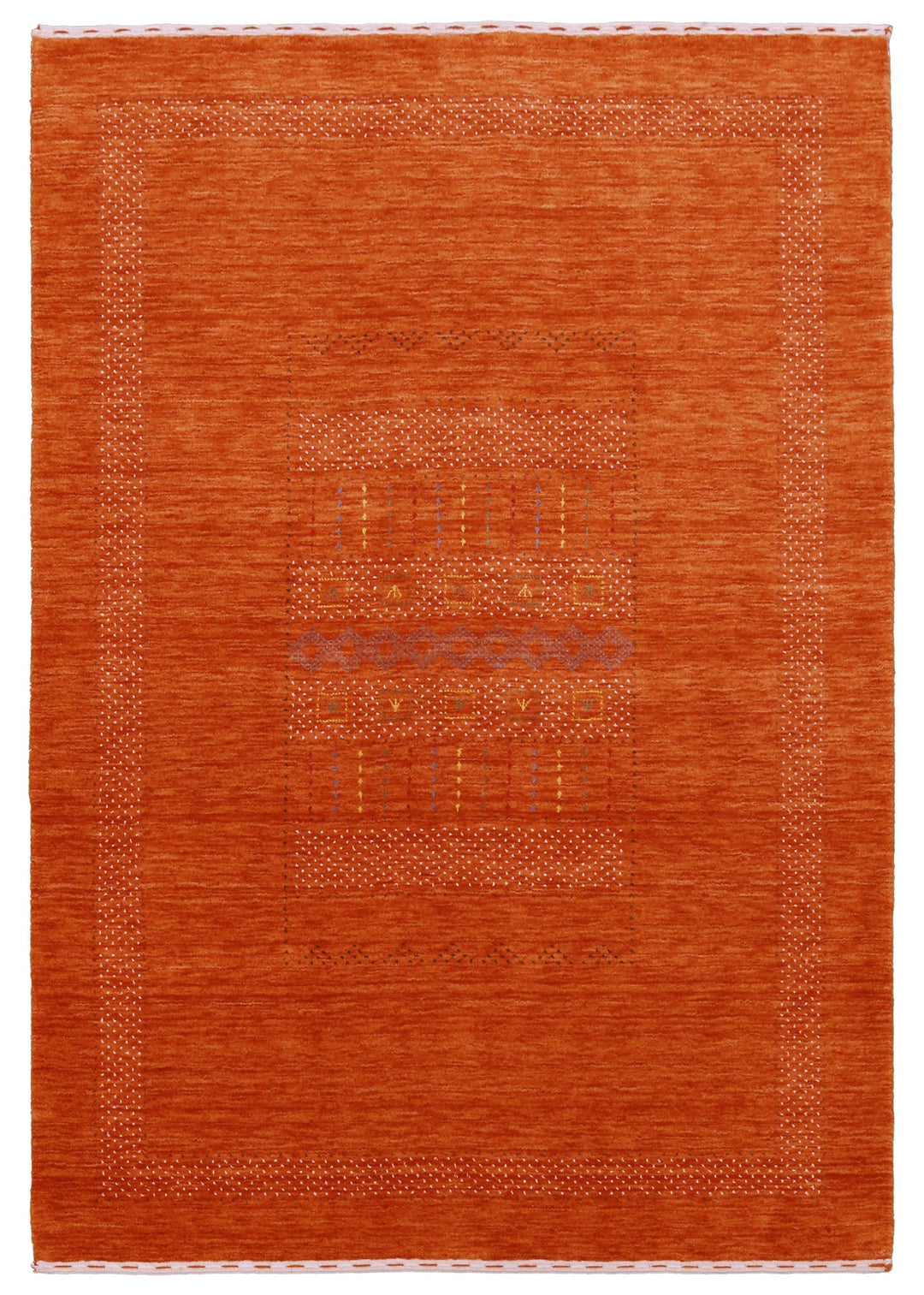 Orange And White Modern Design Hand Loomed Wool Area Rug - The Rug Decor