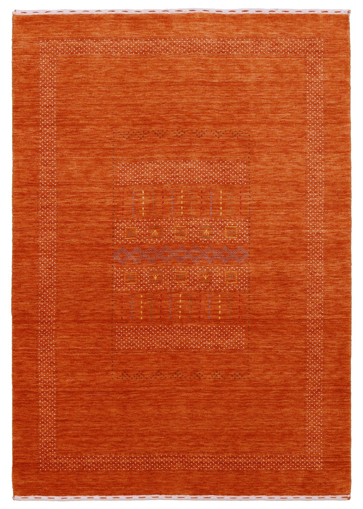 Orange And White Modern Design Hand Loomed Wool Area Rug - The Rug Decor