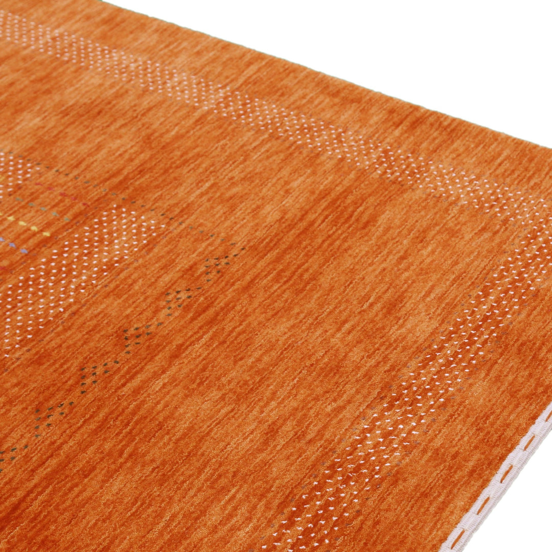 Orange And White Modern Design Hand Loomed Wool Area Rug - The Rug Decor