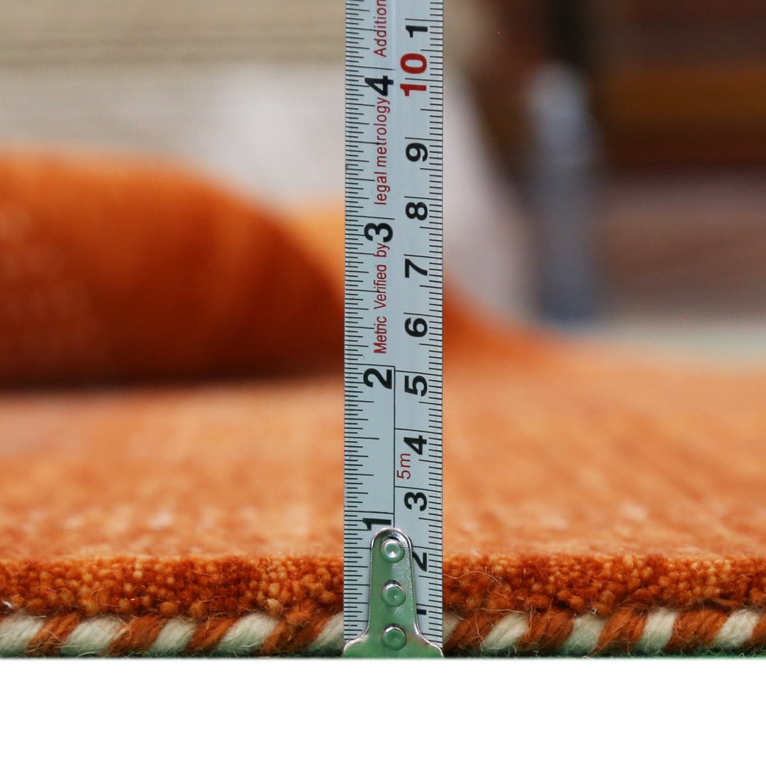 Orange And White Modern Design Hand Loomed Wool Area Rug - The Rug Decor