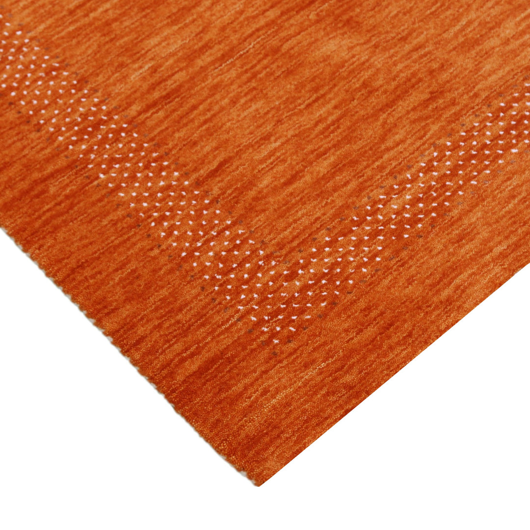 Orange And White Modern Design Hand Loomed Wool Area Rug - The Rug Decor