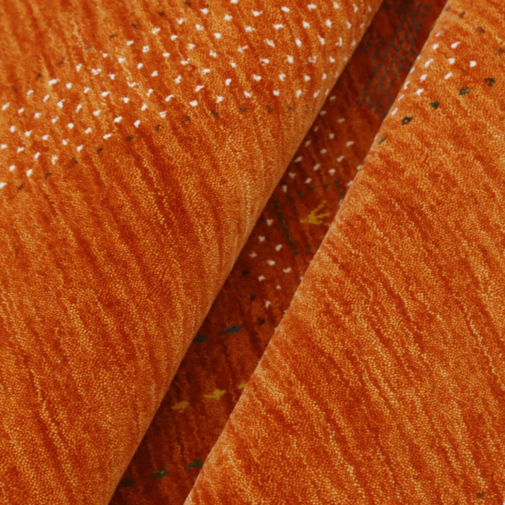 Orange And White Modern Design Hand Loomed Wool Area Rug - The Rug Decor