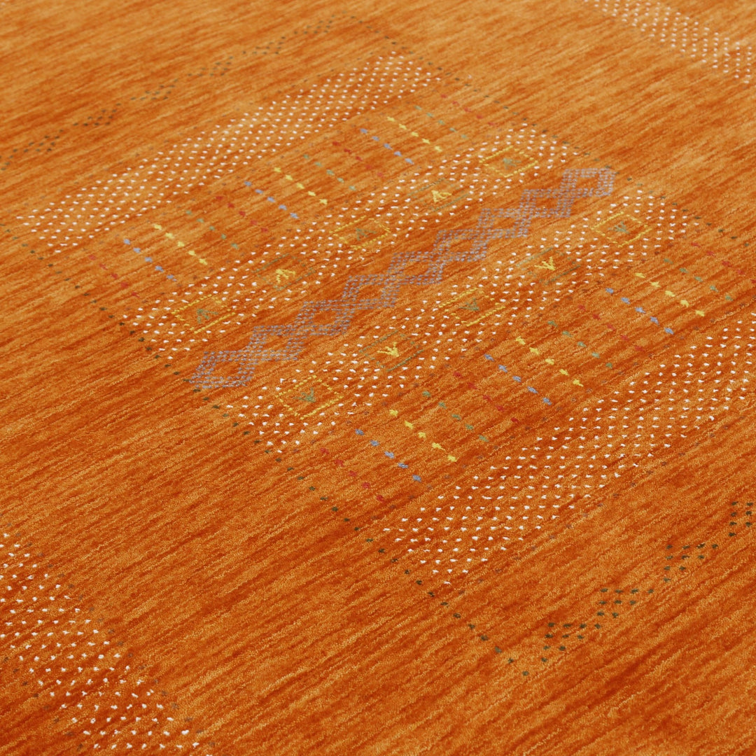Orange And White Modern Design Hand Loomed Wool Area Rug - The Rug Decor