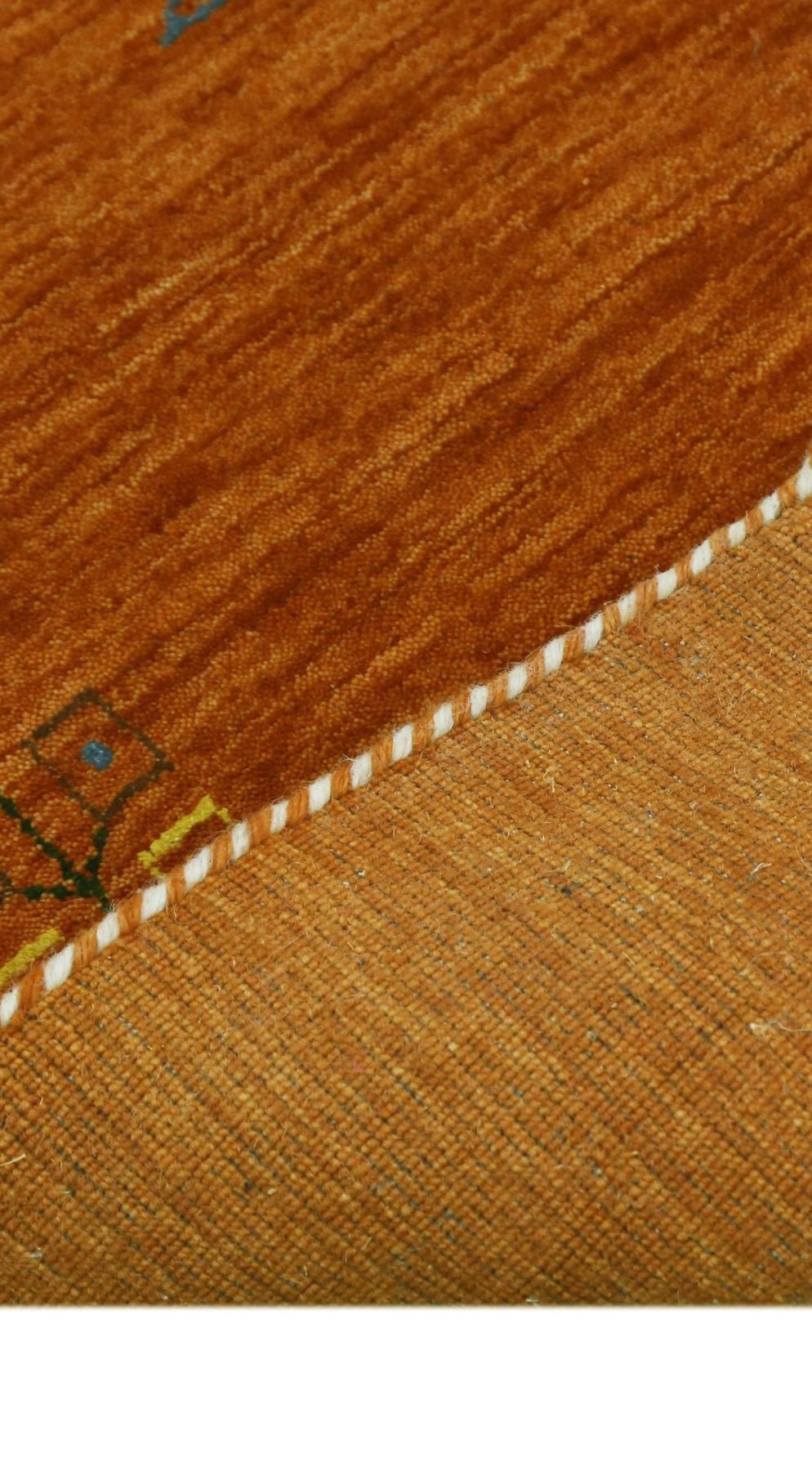 Orange Center Pattern Hand Loomed Wool Area Rug - The Rug Decor