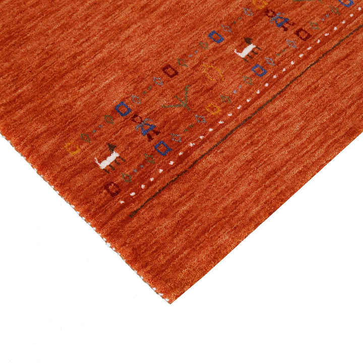 Orange Contemporary Design Hand Loomed Wool Area Rug - The Rug Decor