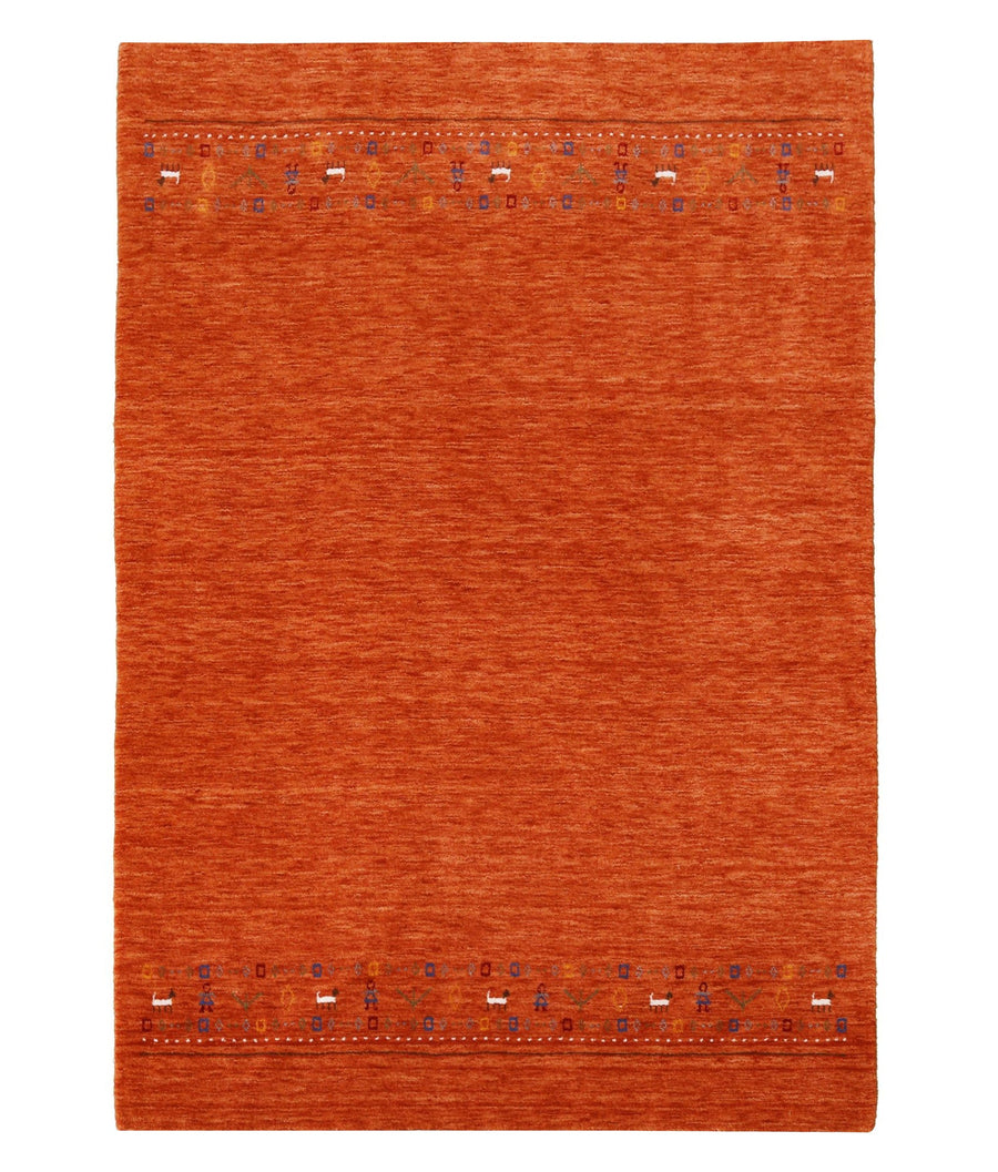 Orange Contemporary Design Hand Loomed Wool Area Rug - The Rug Decor