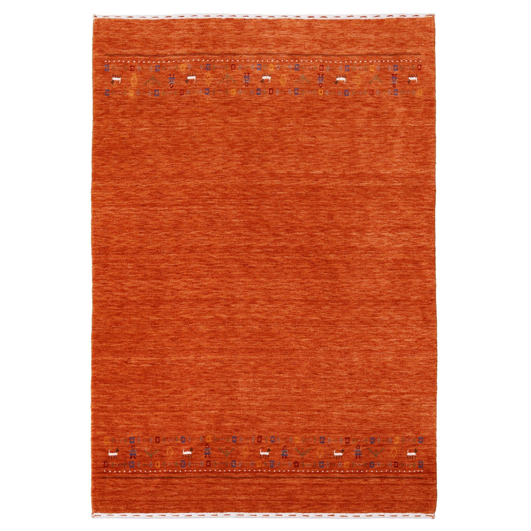 Orange Contemporary Design Hand Loomed Wool Area Rug - The Rug Decor