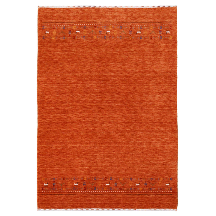 Orange Contemporary Design Hand Loomed Wool Area Rug - The Rug Decor
