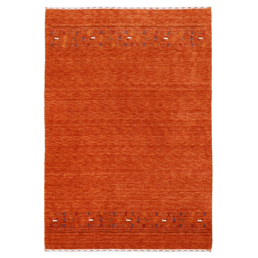Orange Contemporary Design Hand Loomed Wool Area Rug - The Rug Decor