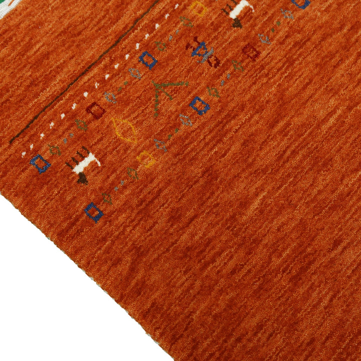 Orange Contemporary Design Hand Loomed Wool Area Rug - The Rug Decor