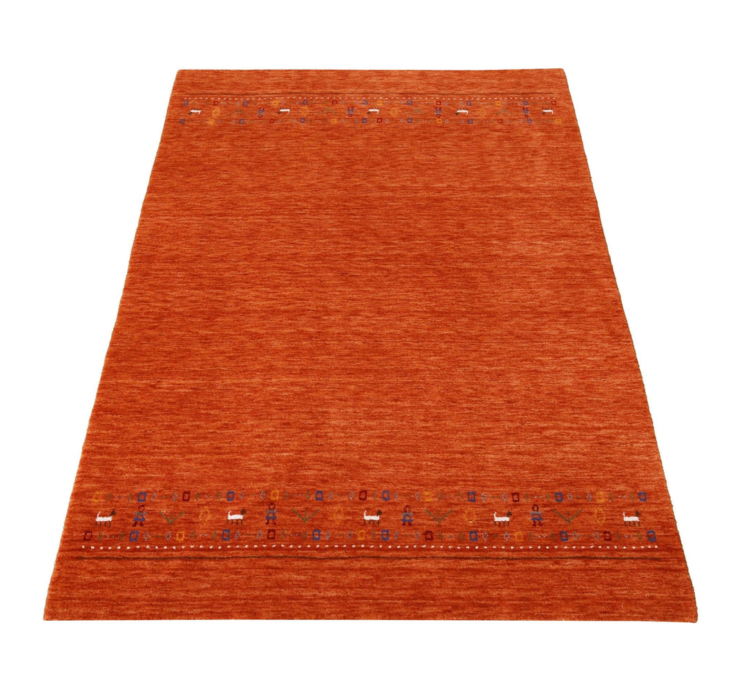 Orange Contemporary Design Hand Loomed Wool Area Rug - The Rug Decor