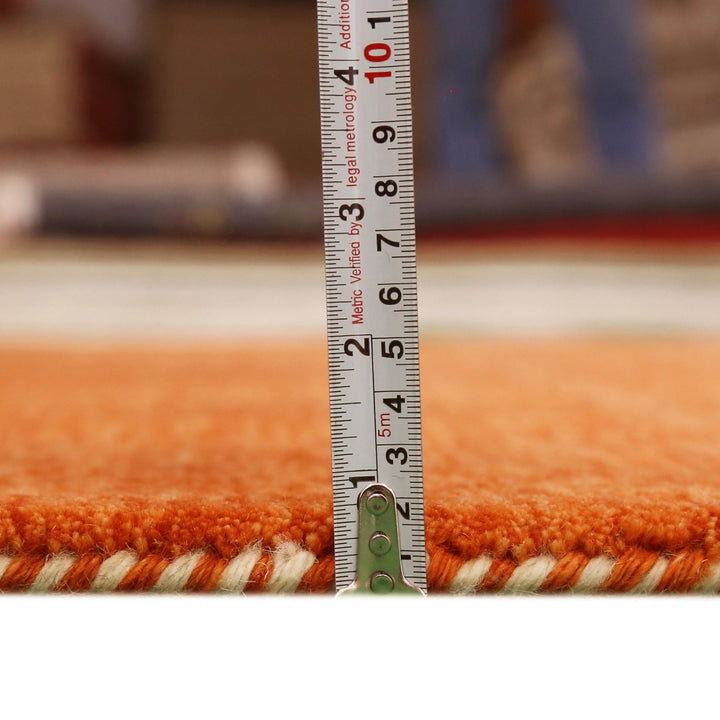 Orange Contemporary Design Hand Loomed Wool Area Rug - The Rug Decor
