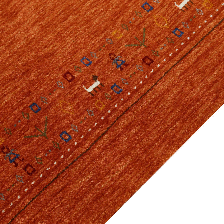 Orange Contemporary Design Hand Loomed Wool Area Rug - The Rug Decor