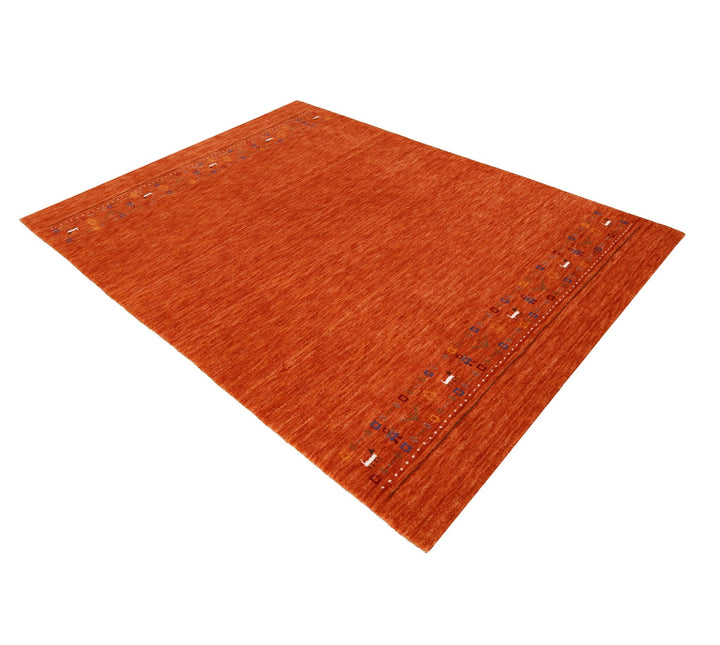 Orange Contemporary Design Hand Loomed Wool Area Rug - The Rug Decor