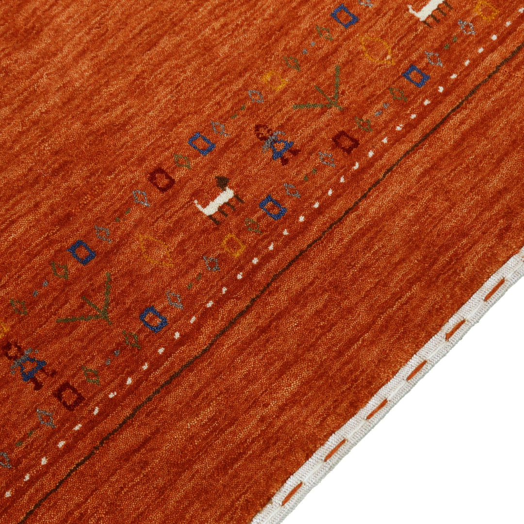 Orange Contemporary Design Hand Loomed Wool Area Rug - The Rug Decor
