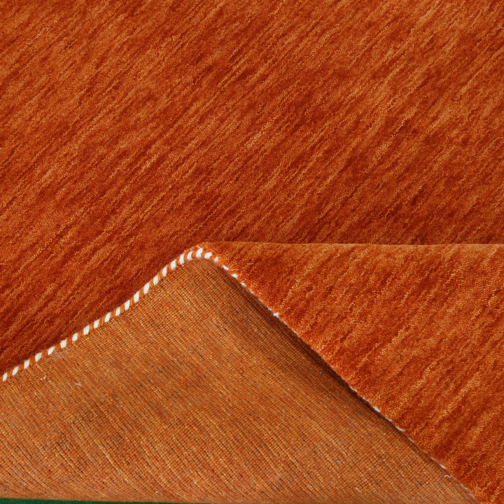 Orange Contemporary Design Hand Loomed Wool Area Rug - The Rug Decor