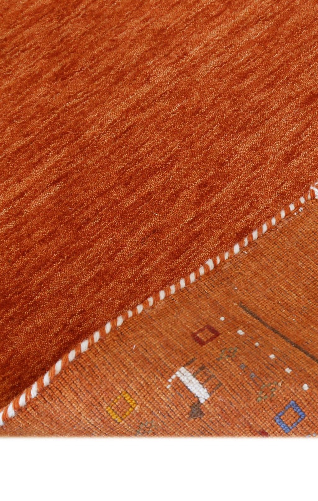 Orange Contemporary Design Hand Loomed Wool Area Rug - The Rug Decor