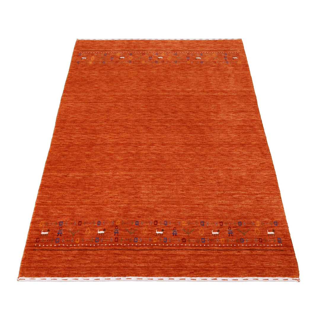 Orange Contemporary Design Hand Loomed Wool Area Rug - The Rug Decor