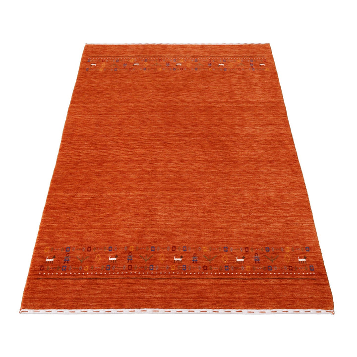 Orange Contemporary Design Hand Loomed Wool Area Rug - The Rug Decor