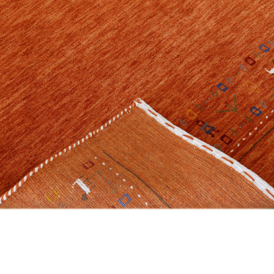 Orange Contemporary Design Hand Loomed Wool Area Rug - The Rug Decor