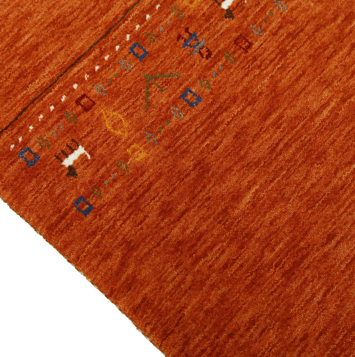 Orange Contemporary Design Hand Loomed Wool Area Rug - The Rug Decor